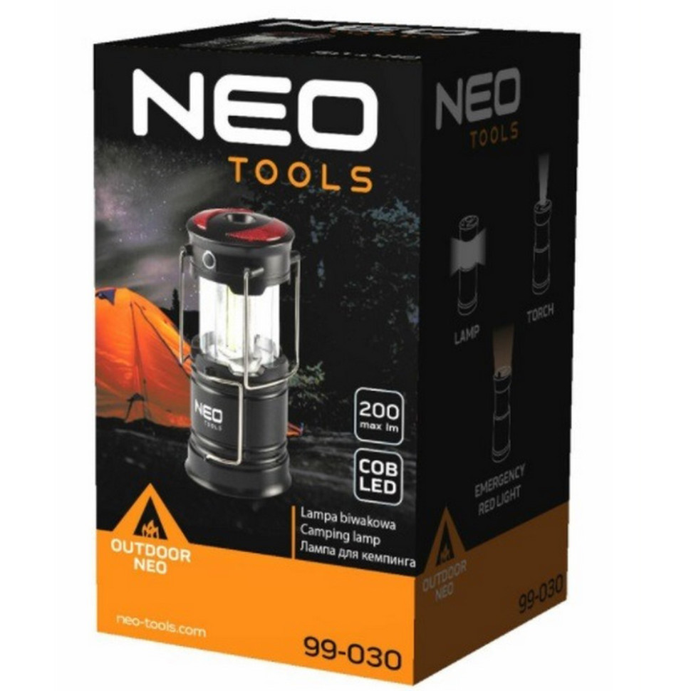 Ліхтар кемпінговий на батарейках Neo Tools 99-030 чорний 200 люмен