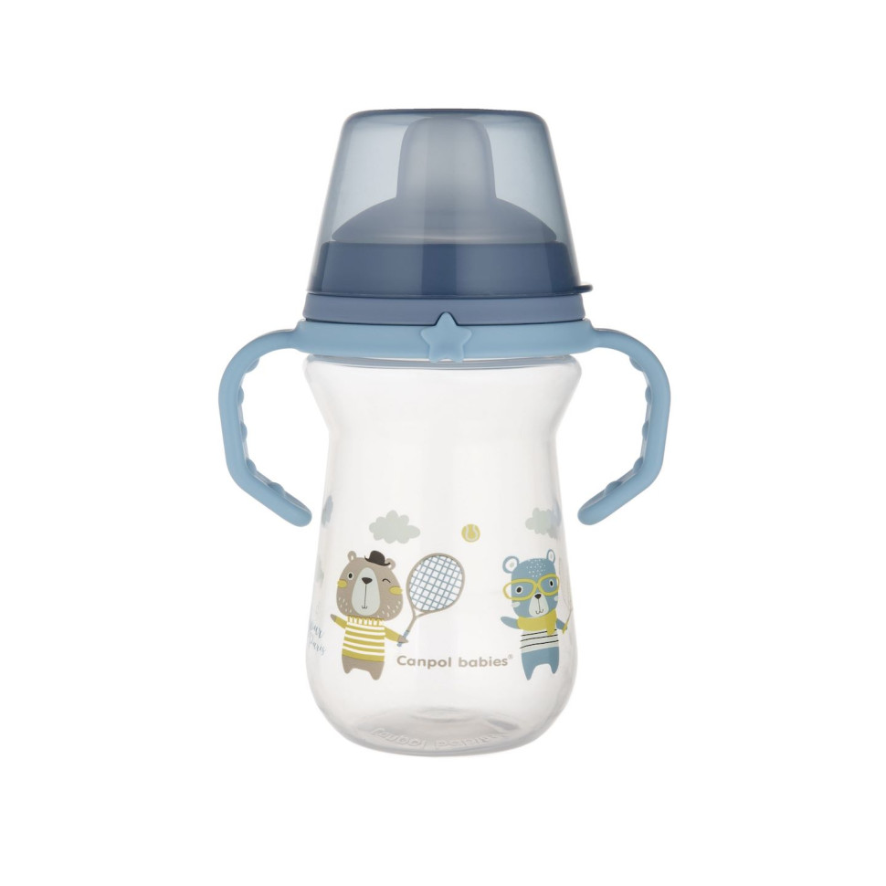 Кружка тренувальна з силіконовим носиком Bonjour Paris FirstCup Canpol babies 56/613_blu 250 мл