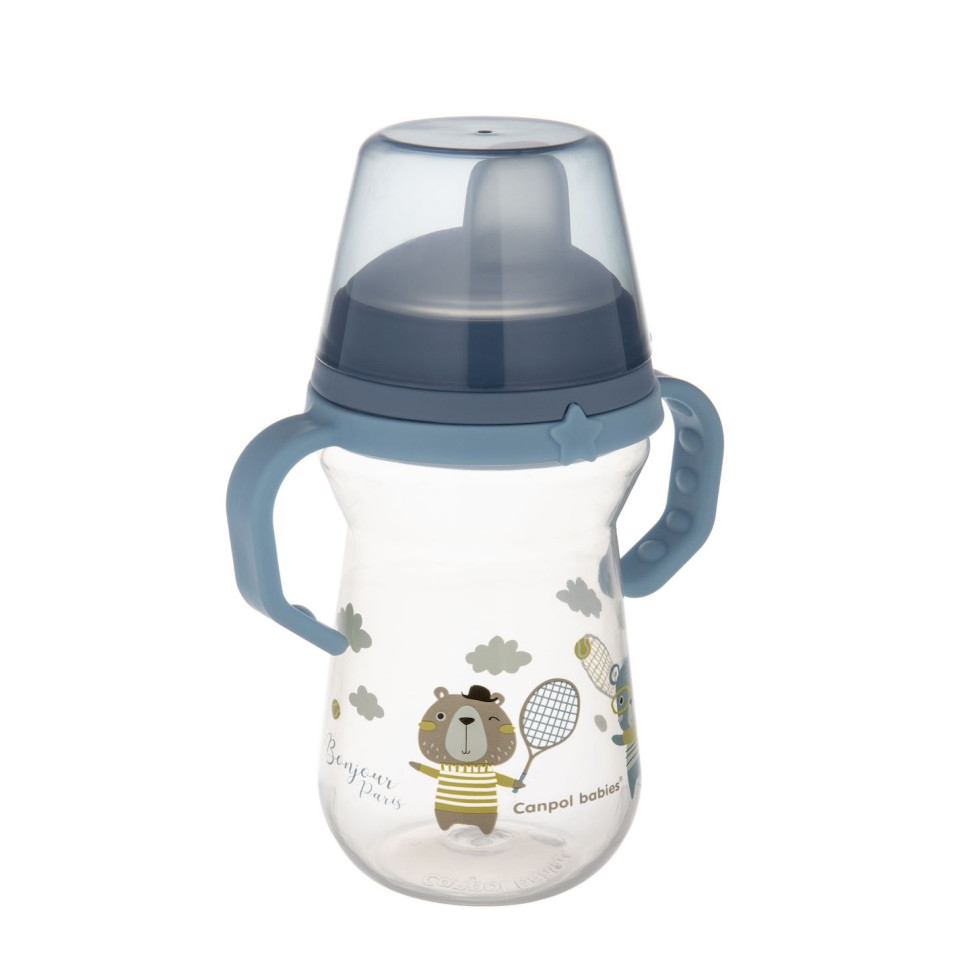 Кружка тренувальна з силіконовим носиком Bonjour Paris FirstCup Canpol babies 56/613_blu 250 мл