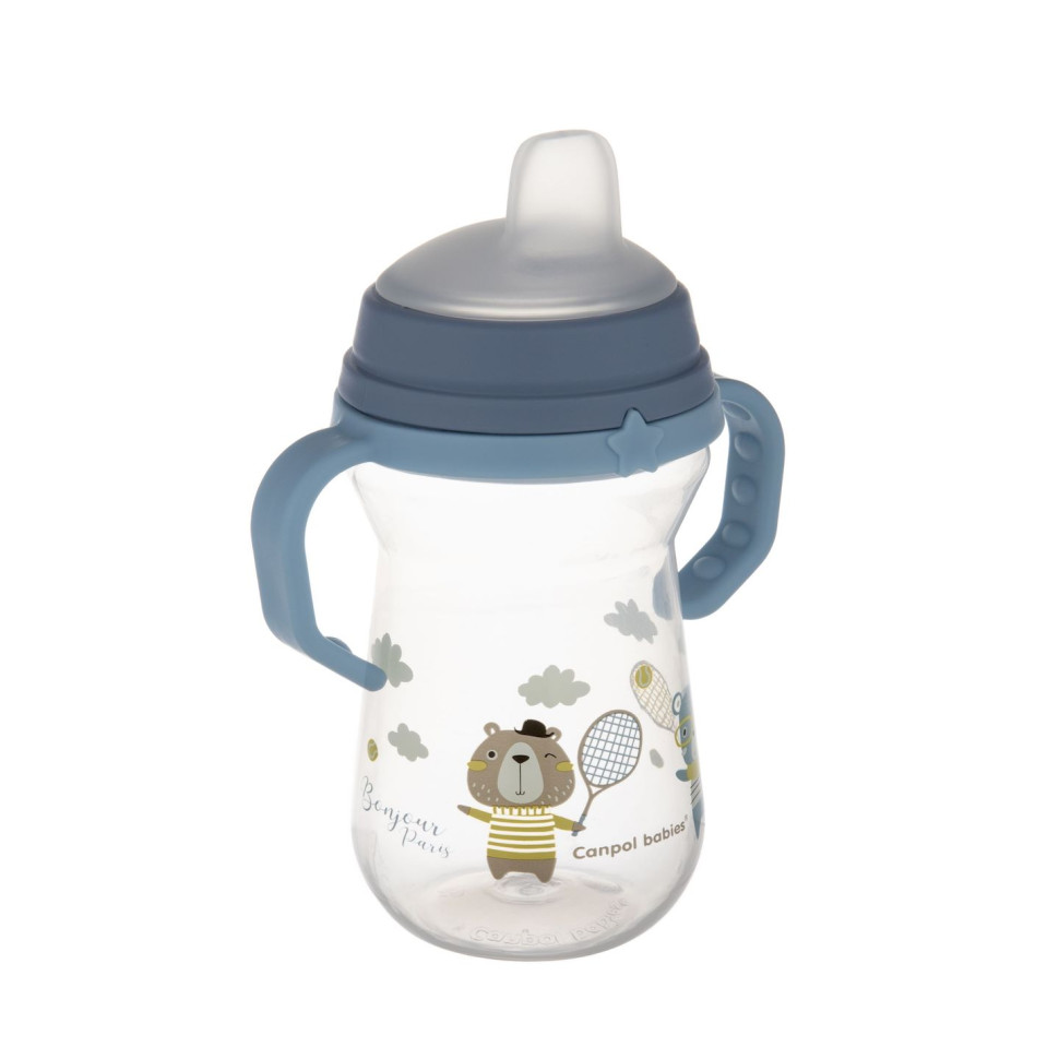 Кружка тренувальна з силіконовим носиком Bonjour Paris FirstCup Canpol babies 56/613_blu 250 мл