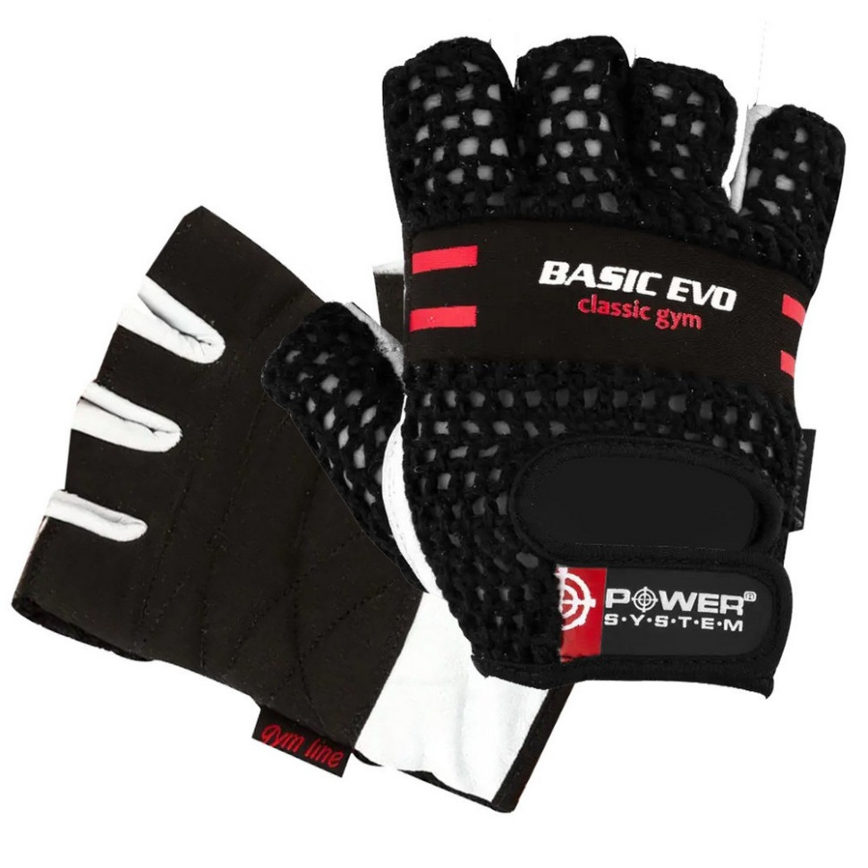 Рукавички для фітнесу Basic EVO Power System PS_2100E_M_Black/Red, M 22 см