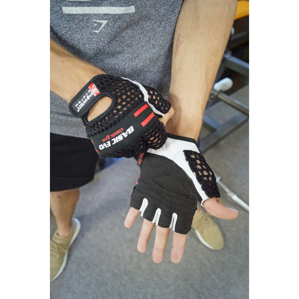 Рукавички для фітнесу Basic EVO Power System PS_2100E_M_Black/Red, M 22 см