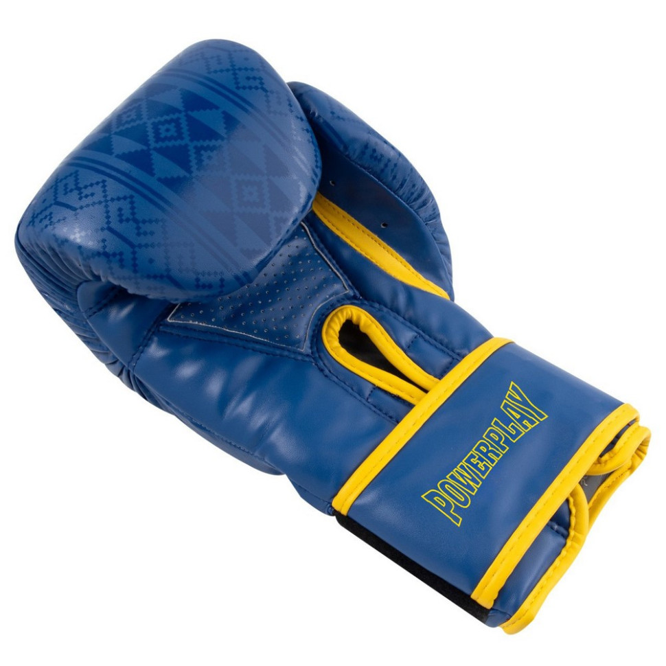 Боксерські рукавиці 3021 Ukraine PowerPlay PP_3021_8oz_Blue-Yellow, розмір 8 унцій