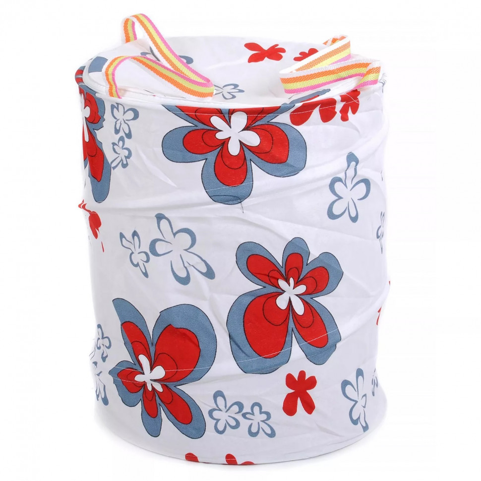 Корзина для игрушек Bambi M3732 диаметр 30 см, высота 38 см, крыш-застеж-мол, 2 ручки