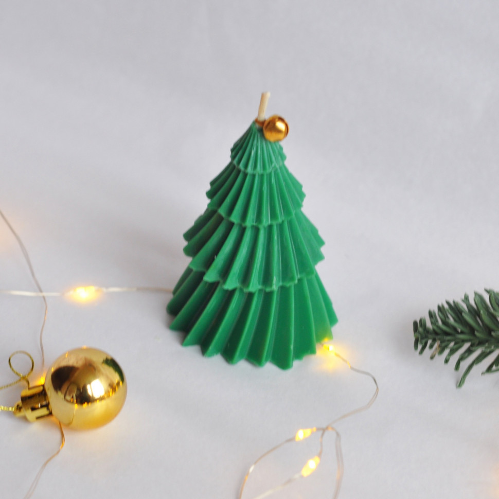 Новогодняя свеча ручной роботы из соевого воска «Christmas tree» Spokiy SP2392, 80 г