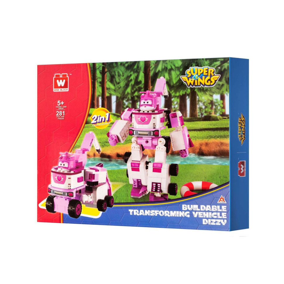 Конструктор-трансформер Super Wings Small Blocks 2-in-1 Buildable Transforming Vehicle Dizzy, Діззі EU385006
