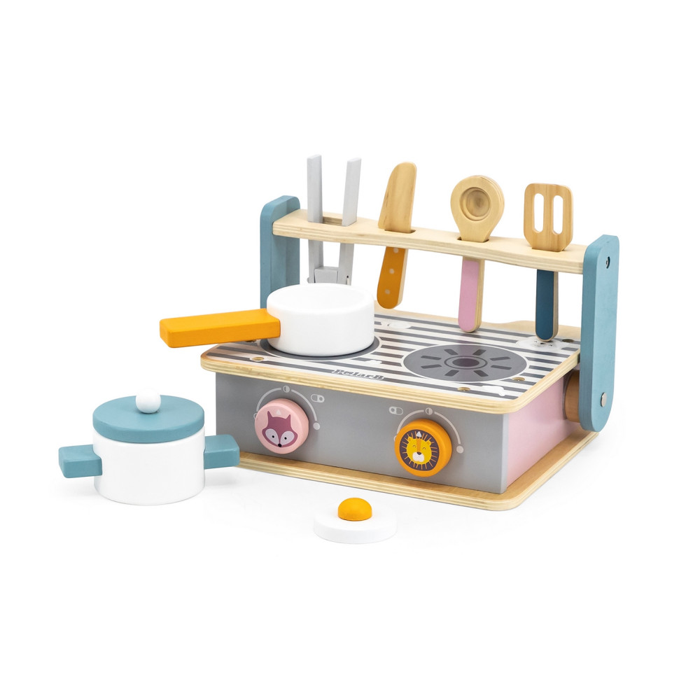 Детская плита с посудой и грилем Viga Toys PolarB 44032 складная