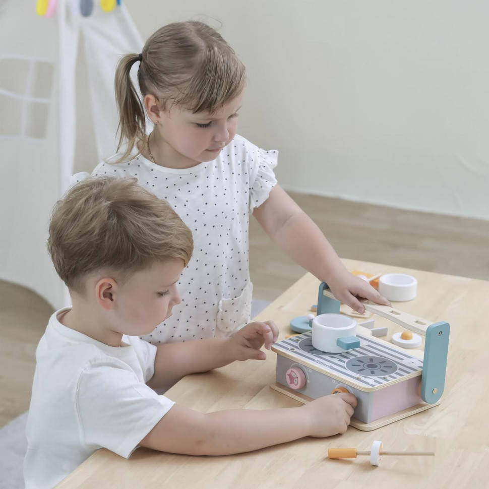 Детская плита с посудой и грилем Viga Toys PolarB 44032 складная