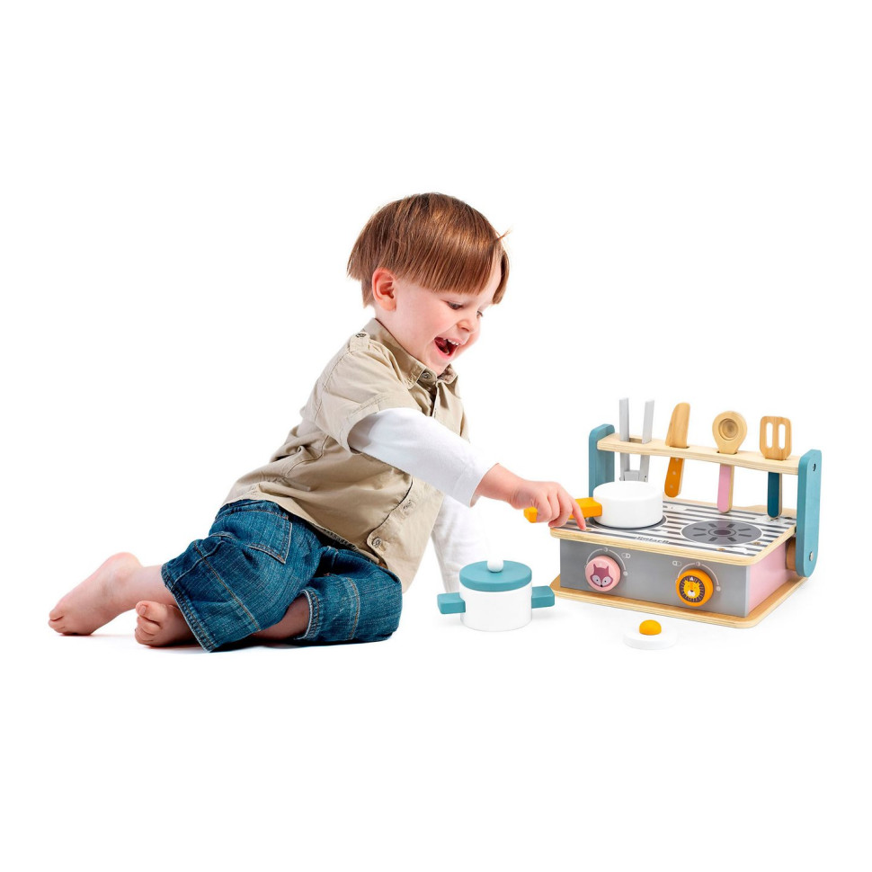 Детская плита с посудой и грилем Viga Toys PolarB 44032 складная