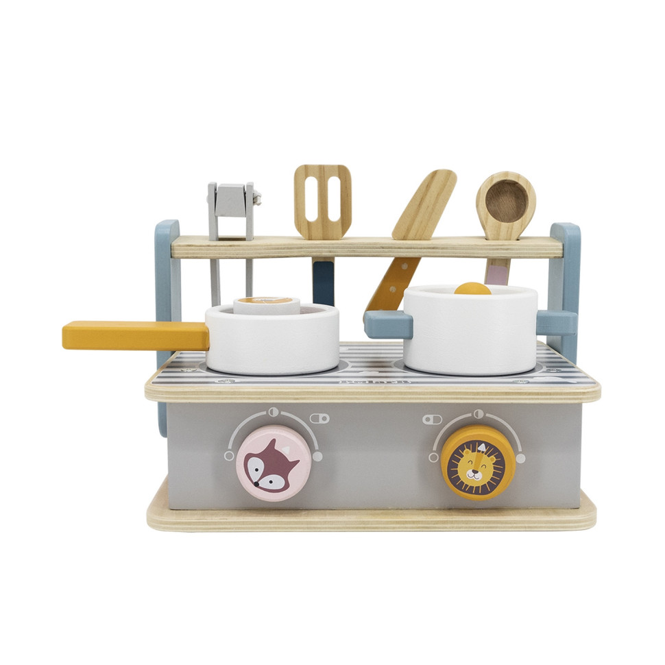 Детская плита с посудой и грилем Viga Toys PolarB 44032 складная