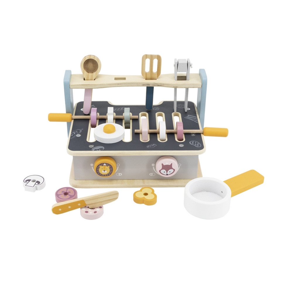 Детская плита с посудой и грилем Viga Toys PolarB 44032 складная