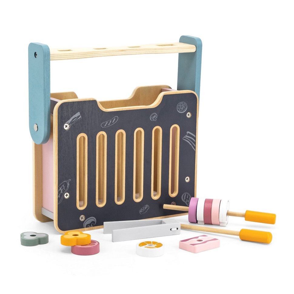 Детская плита с посудой и грилем Viga Toys PolarB 44032 складная