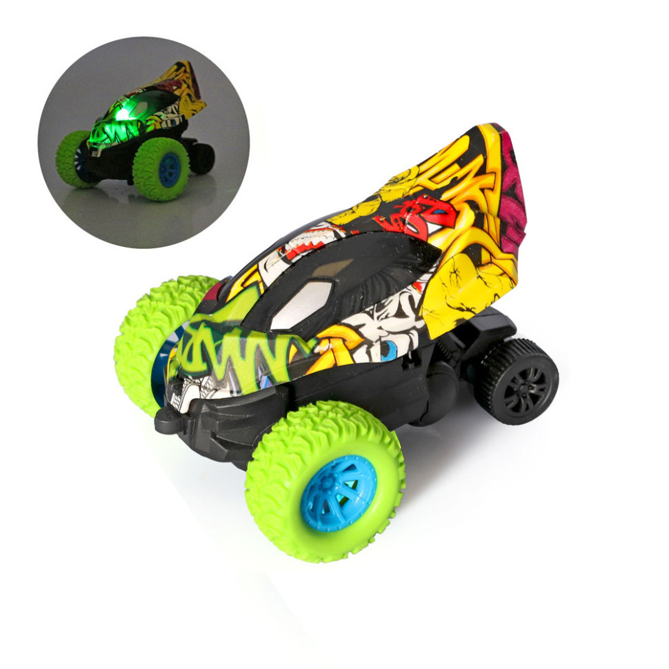 Дитяча трюкова машинка Bambi FL-20610C(Green) інерційна, 11 см, оберт на 360°