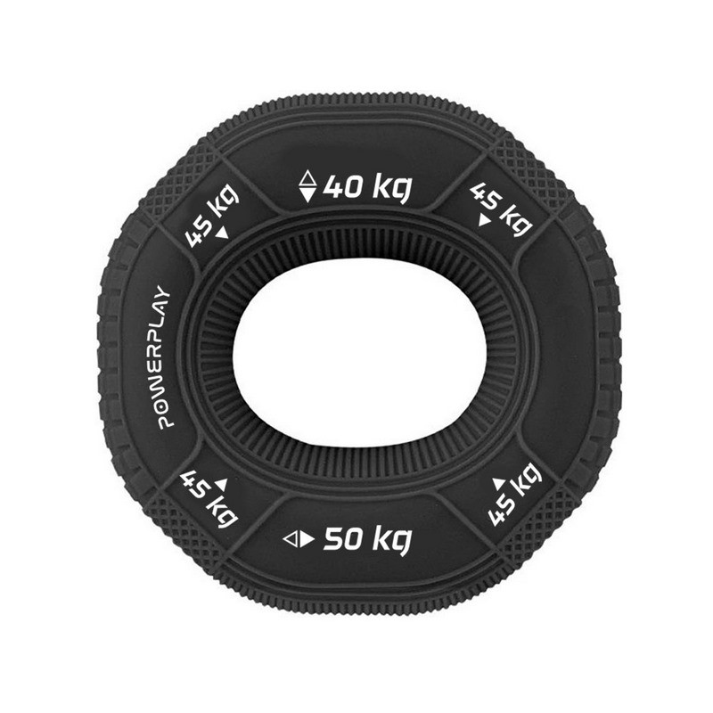 Эспандер кистевой силиконовый PP-4331 Hand Grip Hard PowerPlay PP_4331_Black_(40-45-50) 40-45-50 кг, Черный