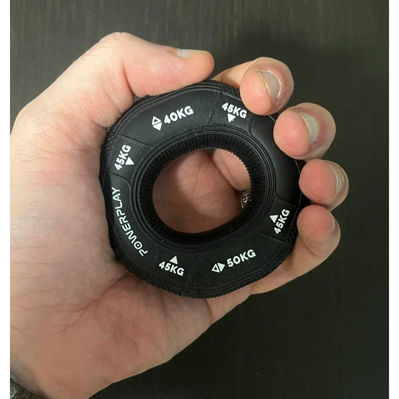 Эспандер кистевой силиконовый PP-4331 Hand Grip Hard PowerPlay PP_4331_Black_(40-45-50) 40-45-50 кг, Черный