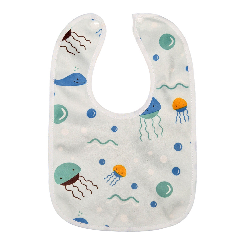 Детский тканевый слюнявчик Mega Zayka MGZ-0600-18 на кнопке