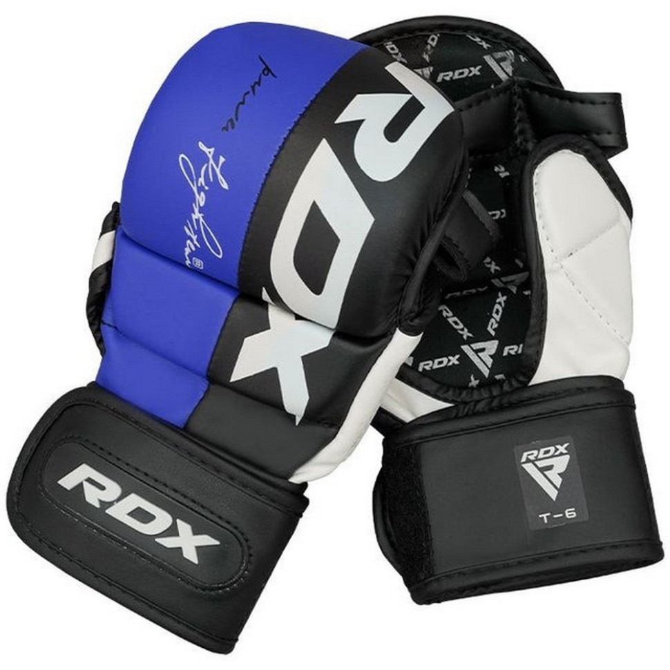 Перчатки для ММА T6 Plus Rex RDX Inc Limited GGR-T6U-S+ Blue, S (капа в комплекте)