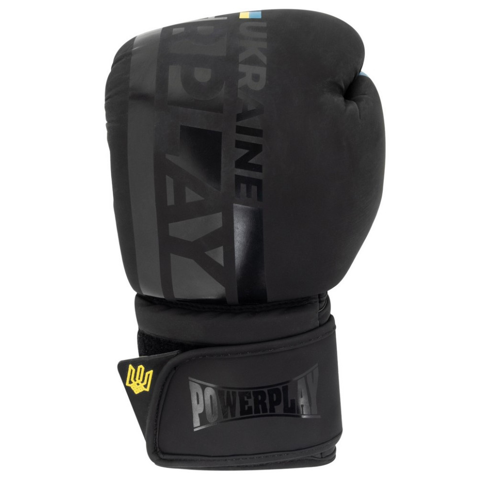 Боксерські рукавиці 3021 Ukraine PowerPlay PP_3021_8oz_Black, розмір 8 унцій