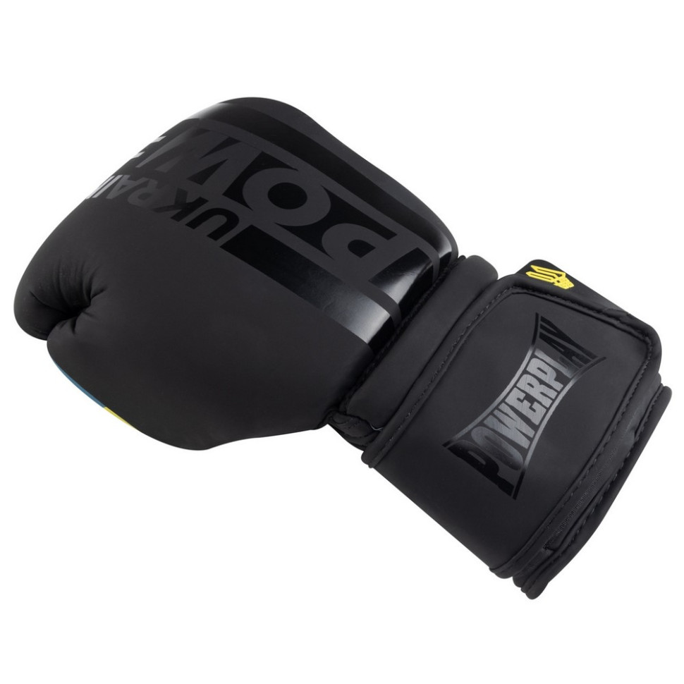 Боксерські рукавиці 3021 Ukraine PowerPlay PP_3021_8oz_Black, розмір 8 унцій