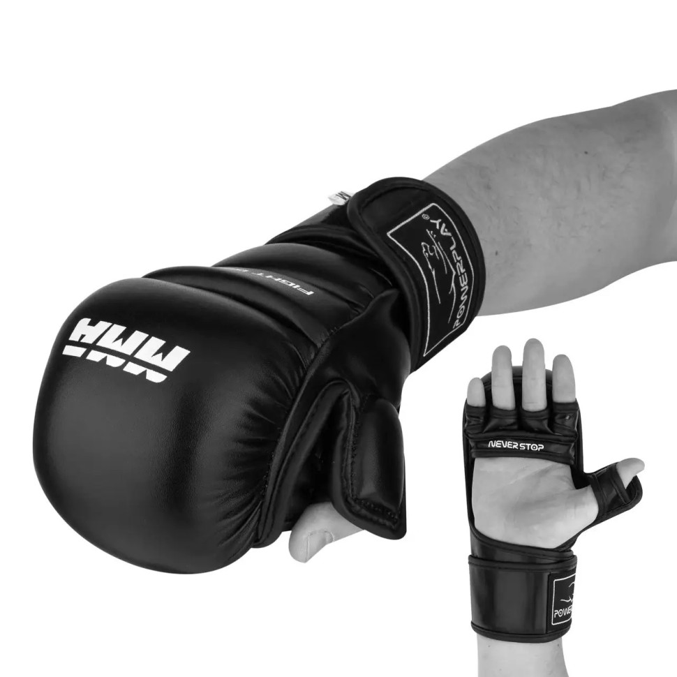 Рукавиці для MMA PowerPlay PP_3026_XL_Black, Чорні XL
