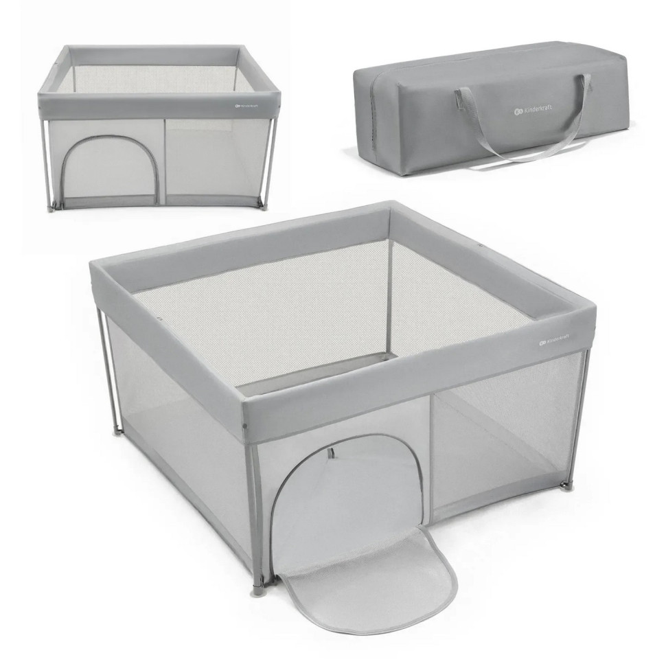 Детская кровать-манеж Ziki Kinderkraft KLZIKI00GRY0000 Grey