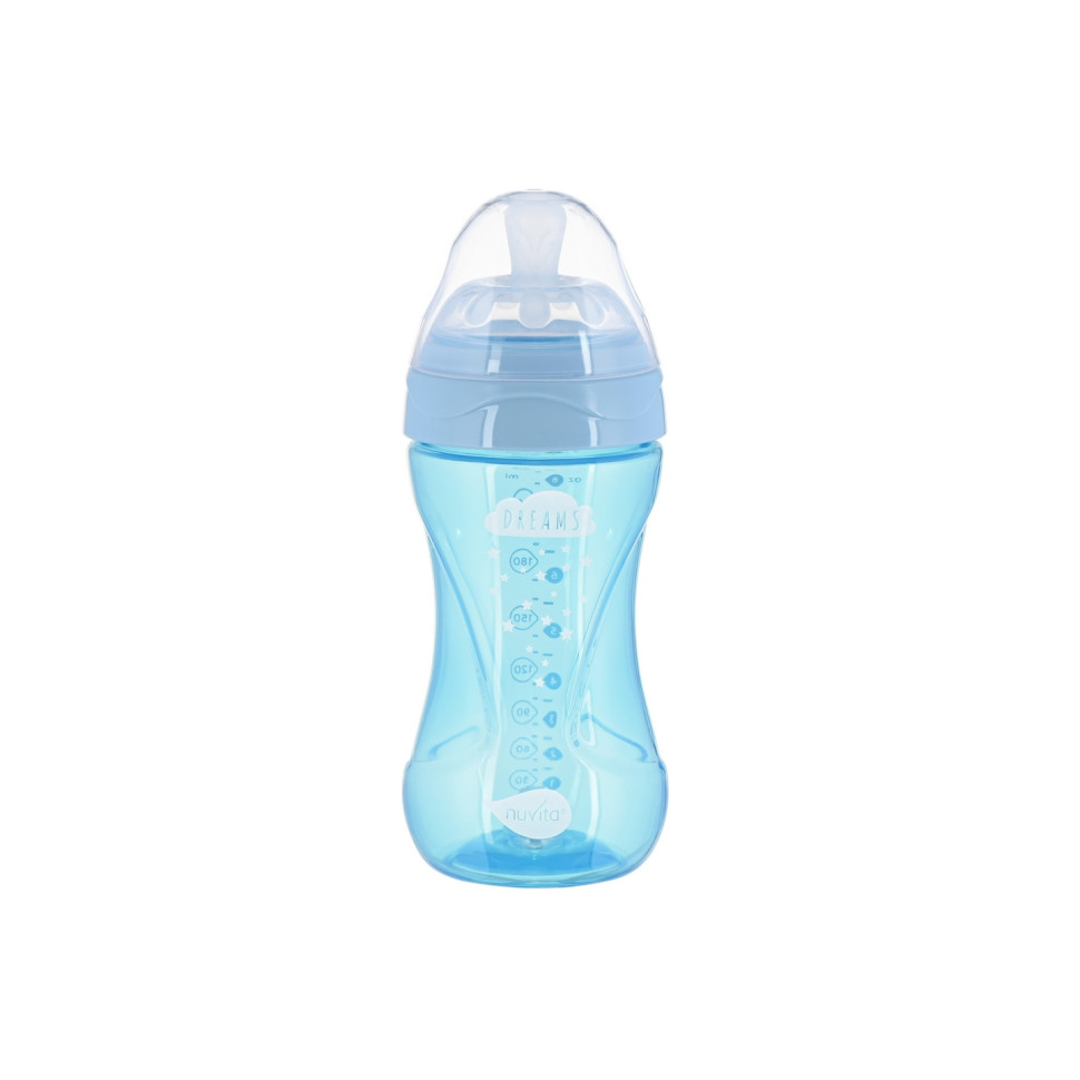 Дитяча пляшечка Nuvita 6032 Mimic Cool 250мл 3+ Антиколікова блакитна NV6032SKY
