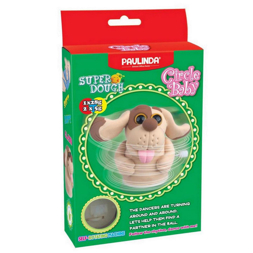 Маса для ліплення Paulinda Super Dough Circle Baby Собака заводний механізм, коричнева PL-081177-6