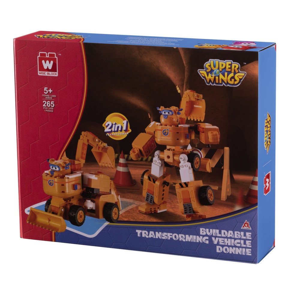 Конструктор-трансформер Super Wings Small Blocks 2-in-1 Buildable Transforming Vehicle Donnie, Донні EU385007