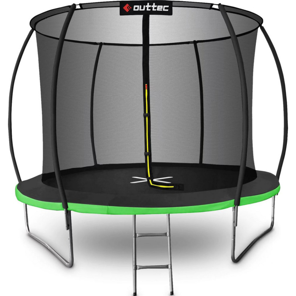 Батут з внутрішньою сіткою Pumpkin Outtec V376579, 252 см, чорно-зелений