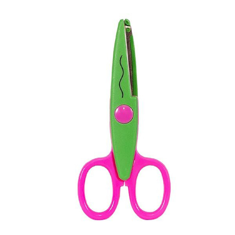 Ножницы детские Bambi 80685(Green-Pink) с фигурным лезвием