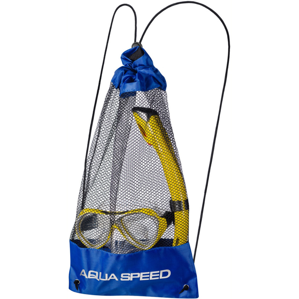 Набор маска и трубка AURA + EVO Aqua Speed 605-18 желтый, OSFM
