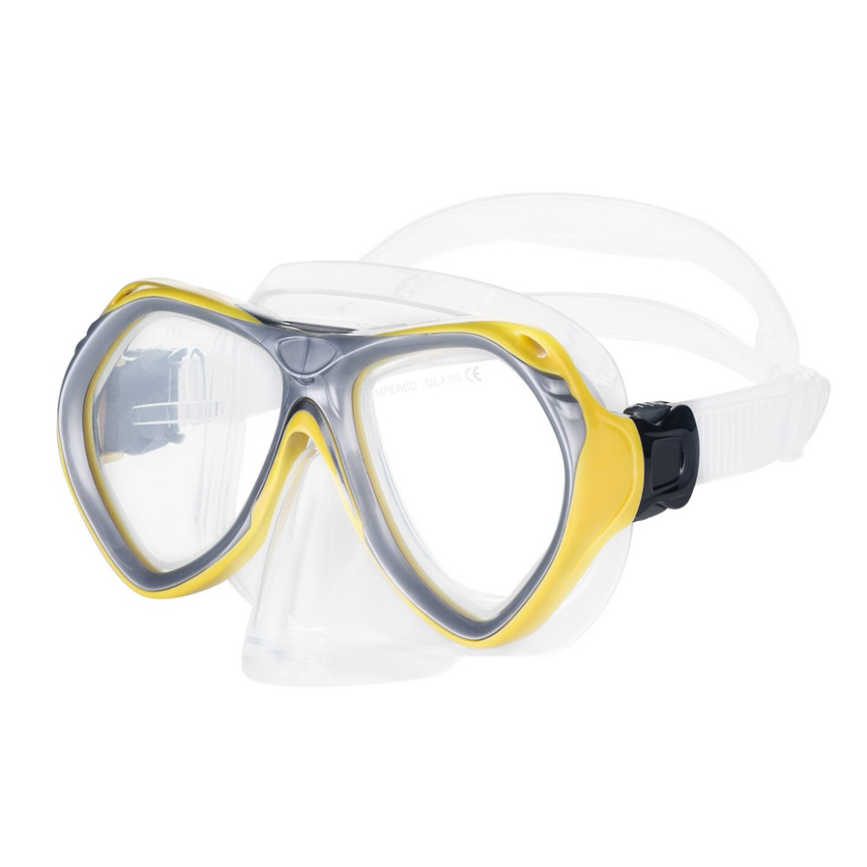 Набор маска и трубка AURA + EVO Aqua Speed 605-18 желтый, OSFM