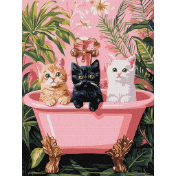 Картина по номерам "Кошки в ванной" ©art_selena_ua Идейка KHO6726, 30х40 см 