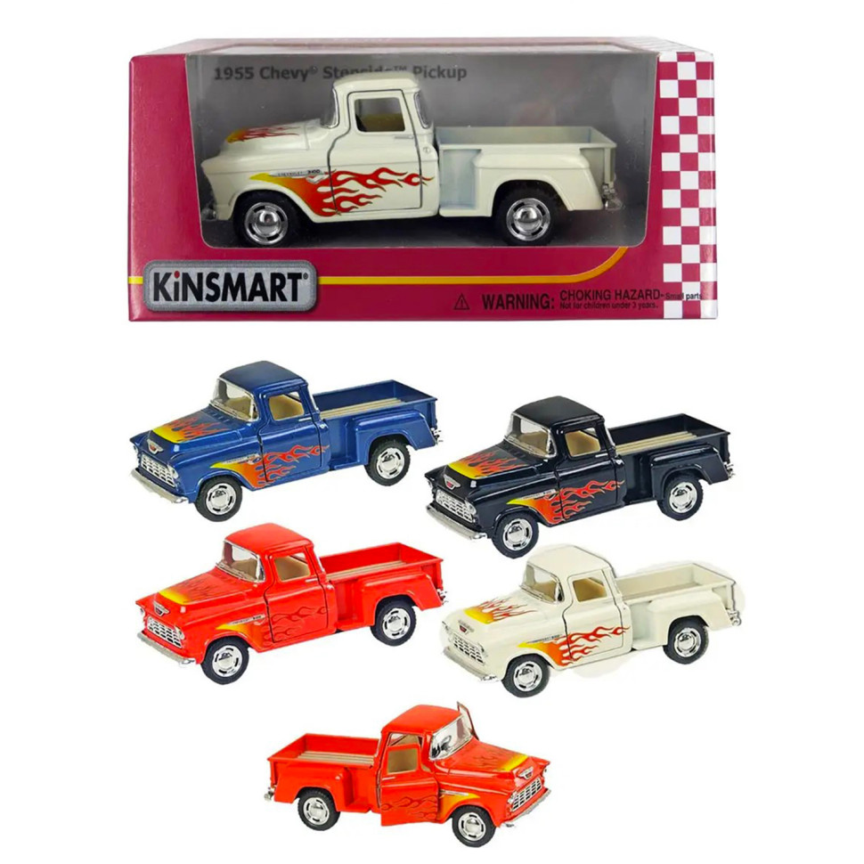 Машинка металлическая Пикап Chevy Stepside (1955) Kinsmart KT5330FW инерционная 1:32