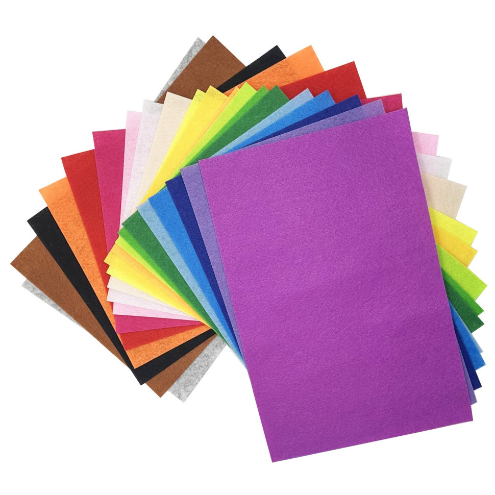 Набір фетру середньої жорсткості Bambi FTRMIX-20, 1 мм, 20х30 см, 20 аркушів, мікс кольорів