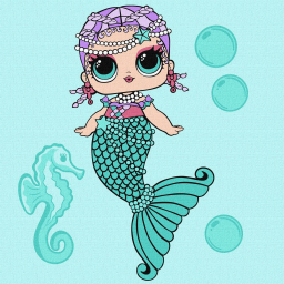 Картина по номерам "L.O.L. Surprise! Mermaids Merbaby" Идейка KHO6262, 40х40 см