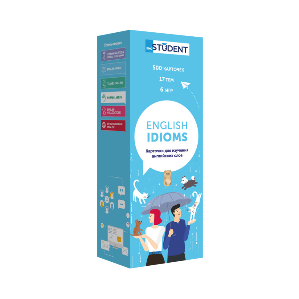 Картки для вивчення англійської мови ENGLISH IDIOMS English Student 591225955 англ-рос 500 карток