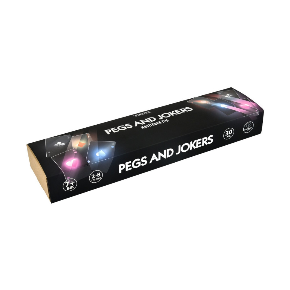 Настільна гра Pegs and Jokers Strateg 30348 картки 108 штук, інструкція