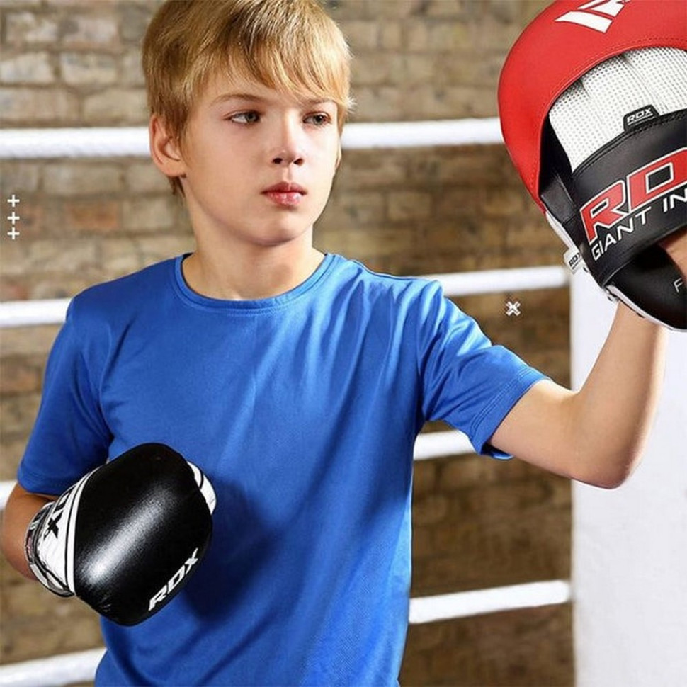 Боксерські рукавиці 4B Robo Kids RDX Inc Limited JBG-4B-6oz, White/Black 6 унцій (капа в комплекті)