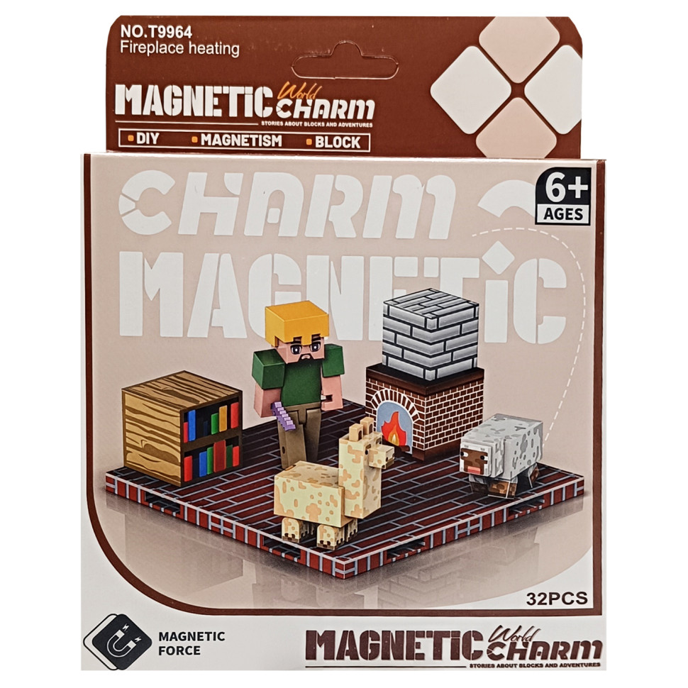 Детский магнитный конструктор Minecraft Bambi 9964, 32 детали