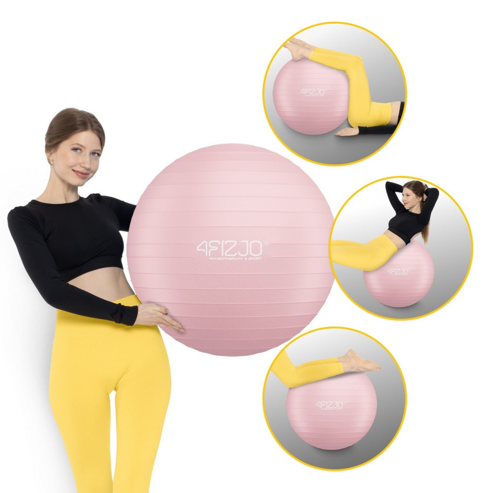 М'яч для фітнесу фітбол 4FIZJO P-5907739317421, 85 см, Pink