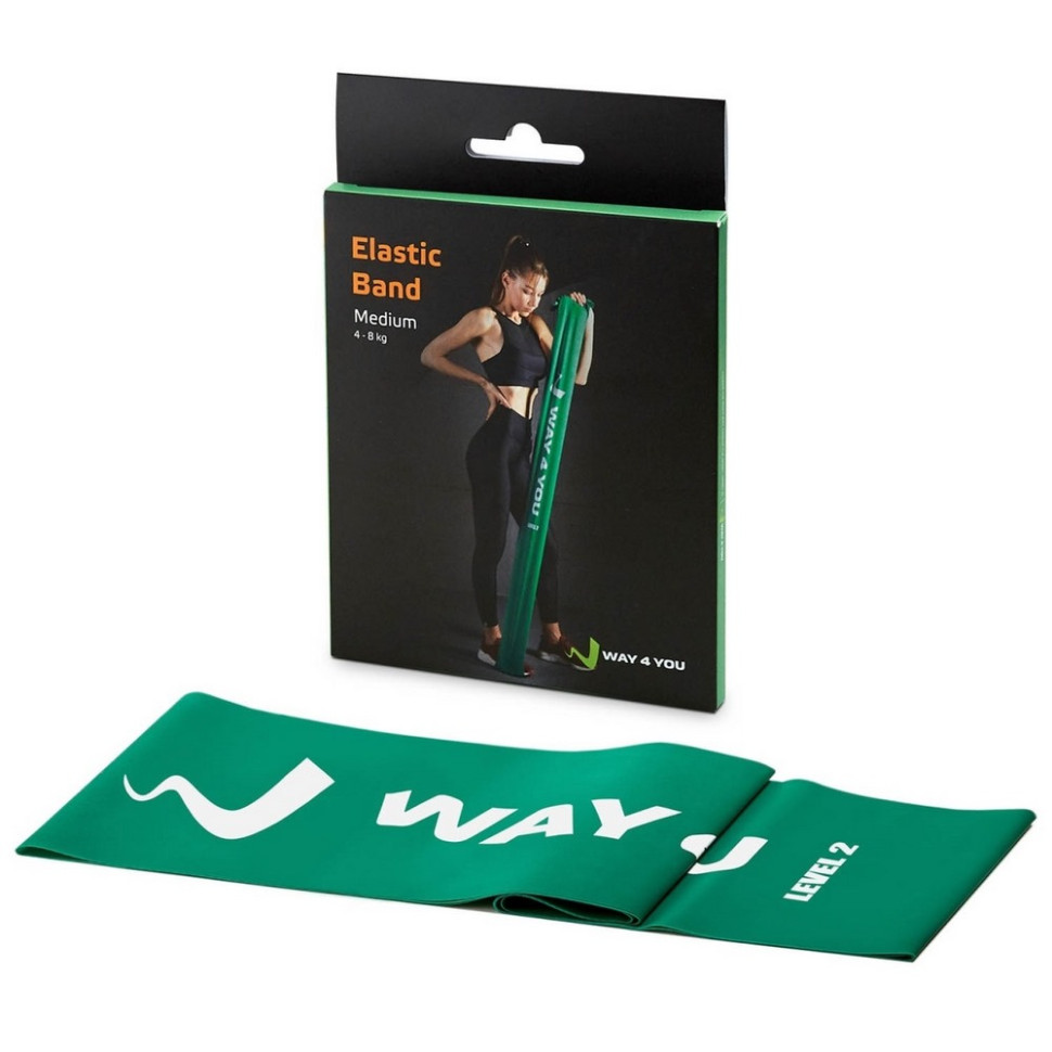 Еластична стрічка для фітнесу Way4you 40161 Medium (Green)