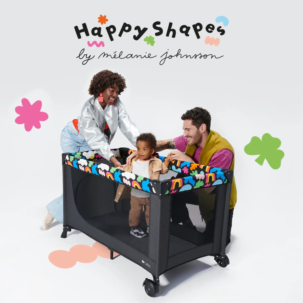Дитяче ліжко-манеж Joy 2 Happy Shapes Kinderkraft KLJOY02HAP00000