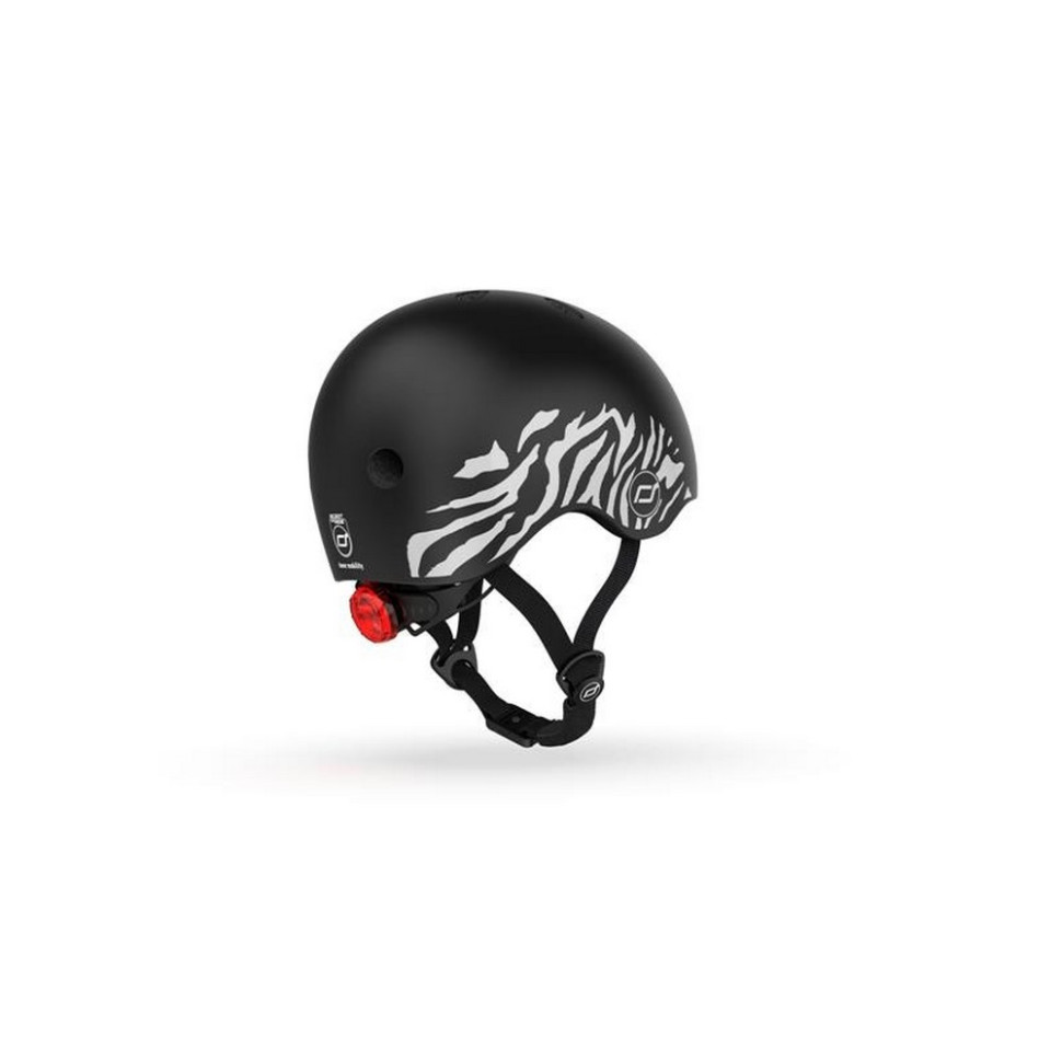 Шлем защитный детский Scoot and Ride SR-181206-ZEBRA, зебра, с фонариком, 45-51 см