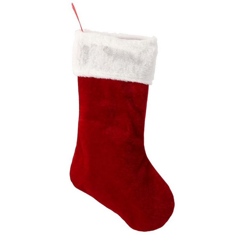 Новорічна декоративна шкарпетка Chomik 5900779900233, 47 см, червона з білим