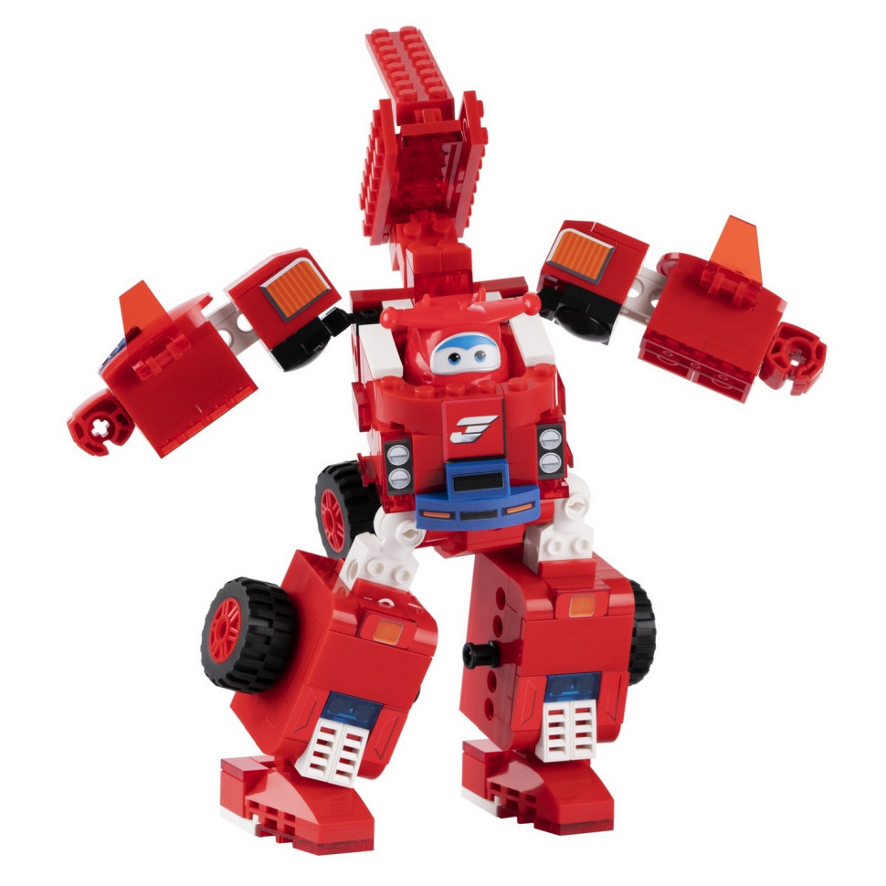 Конструктор-трансформер Super Wings Small Blocks 2-in-1 Buildable Transforming Vehicle Jett, Джетт EU385005