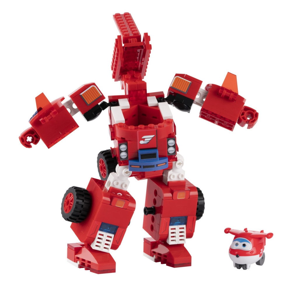 Конструктор-трансформер Super Wings Small Blocks 2-in-1 Buildable Transforming Vehicle Jett, Джетт EU385005