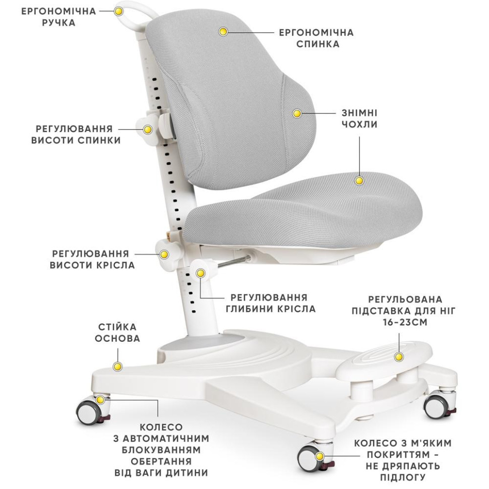 Дитяче крісло Gravity Mealux Y-612 G Grey сірий, регулюється