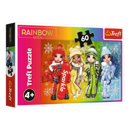 Дитячий пазл "Радісні ляльки" Rainbow High Trefl 17380, 60 елементів