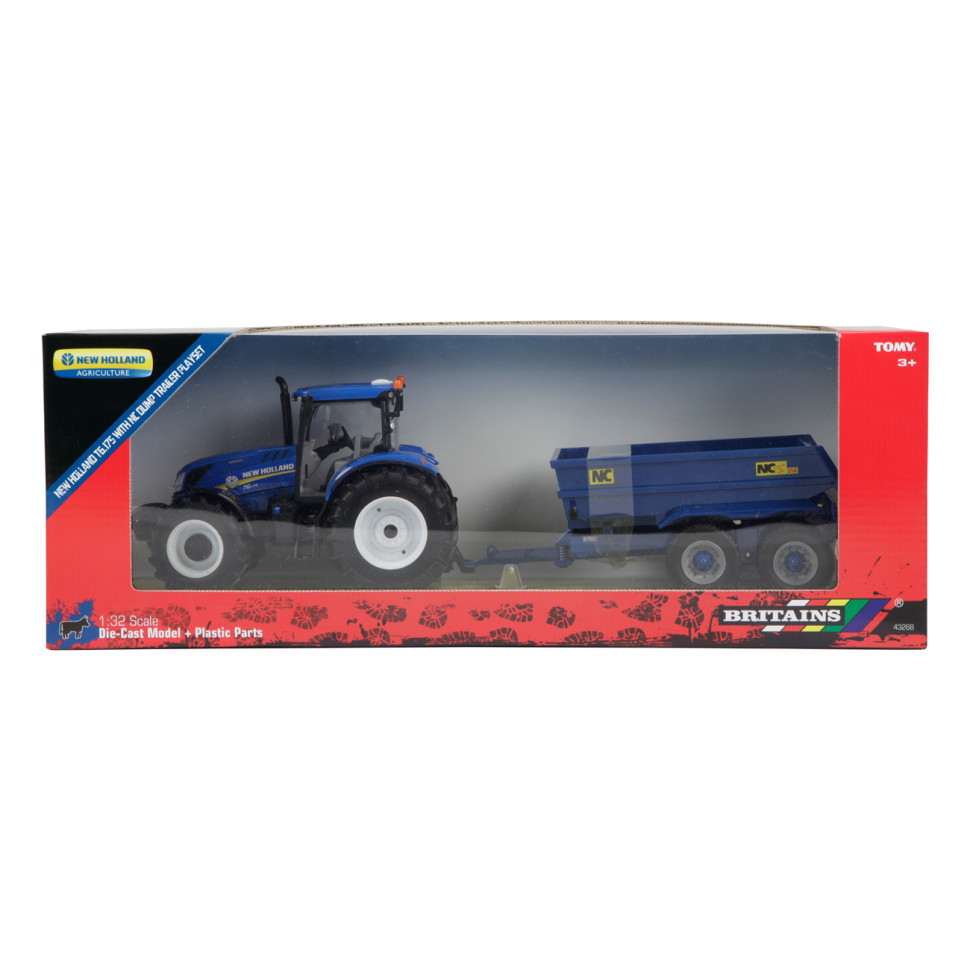 Модель Трактор New Holland T6 NC Tilt Britains 43268B 1:32 с прицепом-самосвалом 
